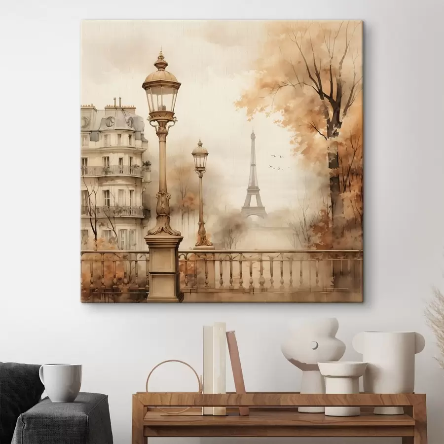  Peintures Automne à Paris dans le style de l'aquarelle atmosphérique s44239