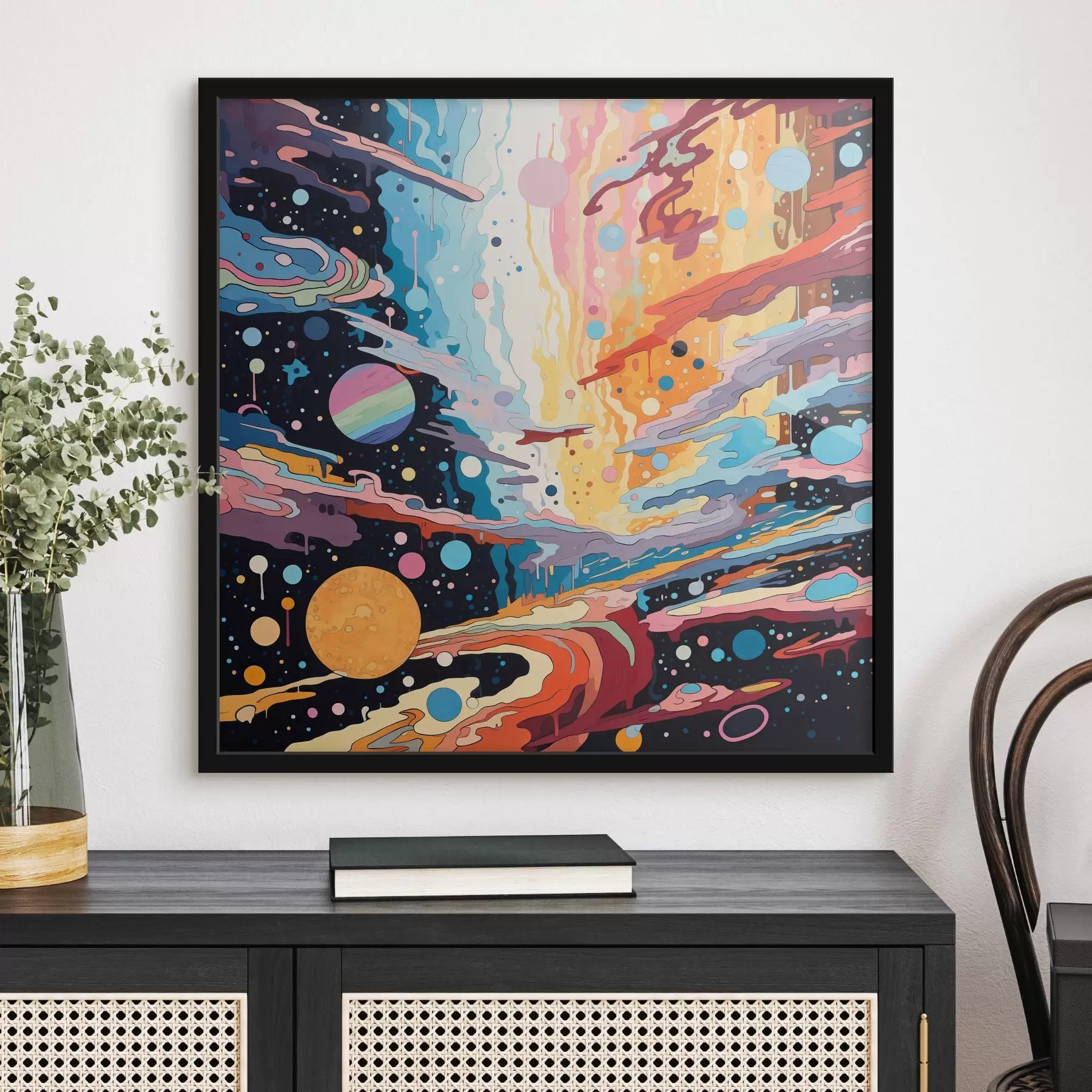 Papier peint photo Univers en mouvement dans le style de la peinture abstraite f44238