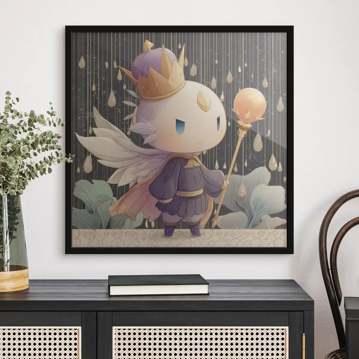 Poster Mysterieuze koning onder de regen f44244