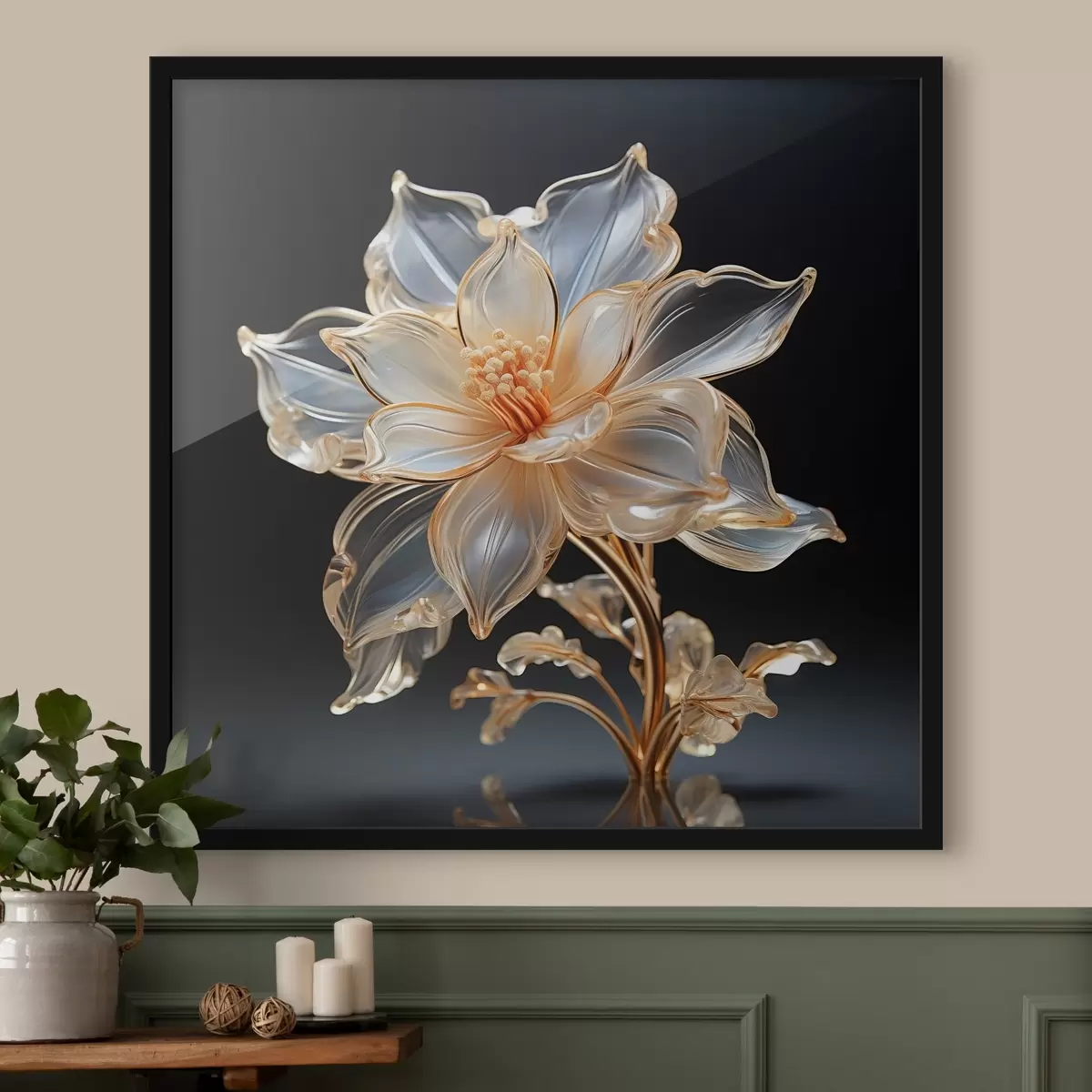 Affiche Fleur transparente exquise dans un style minimaliste f44251