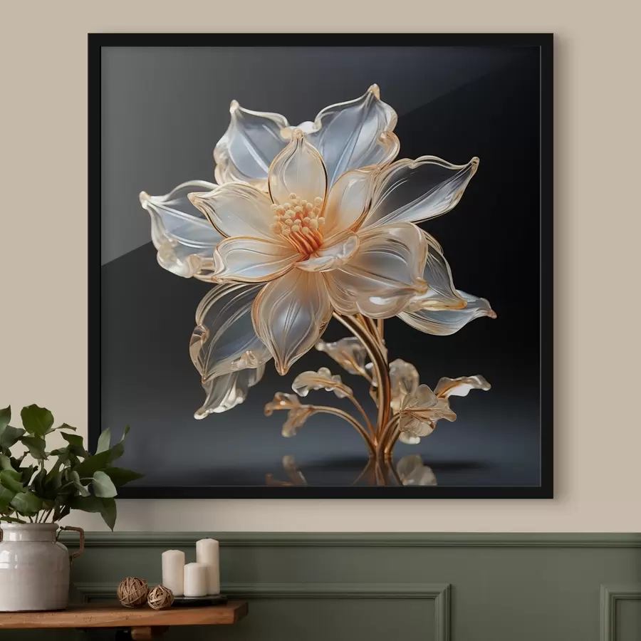 Fotobehang Prachtige transparante bloem in minimalistische stijl f44251