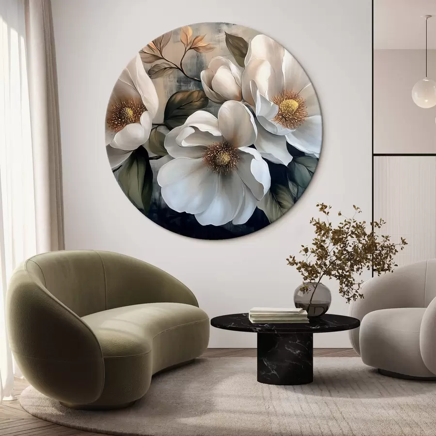  Peintures Grandes fleurs sur fond vintage r44260