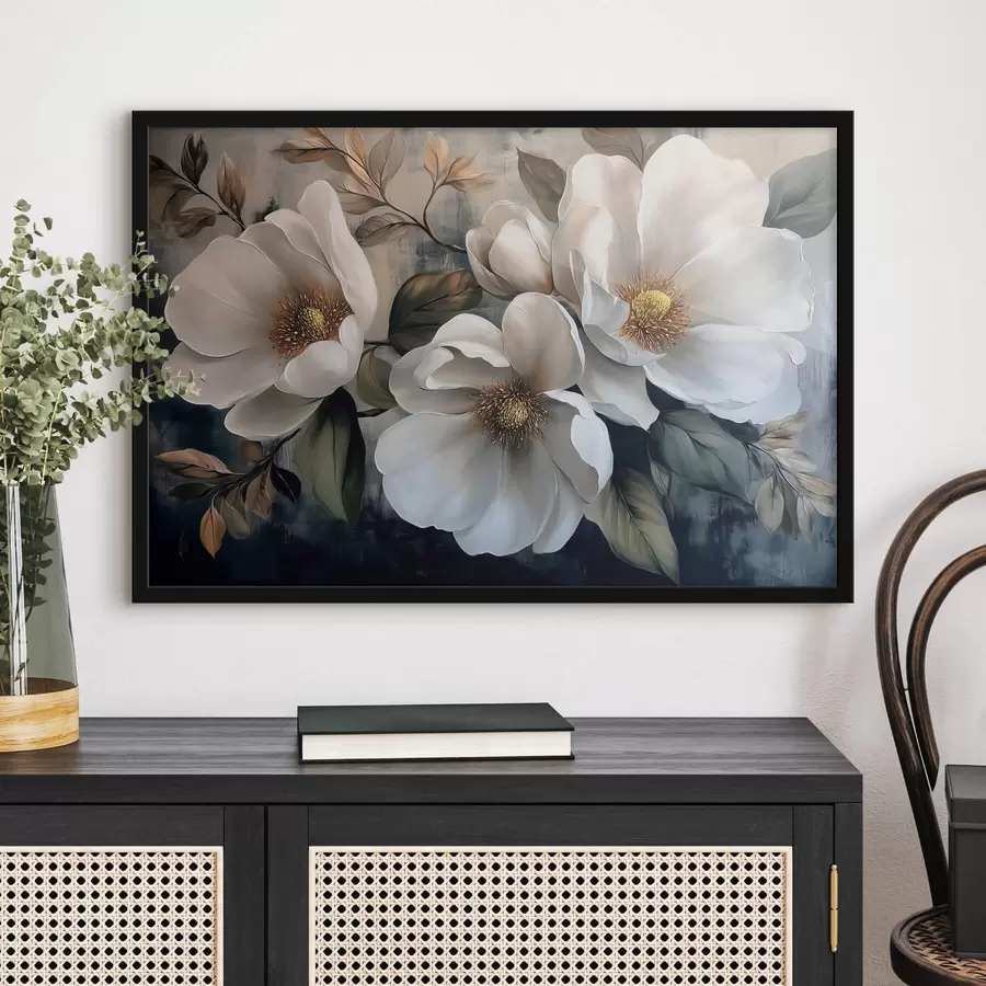 Papier peint photo Grandes fleurs sur fond vintage f44260