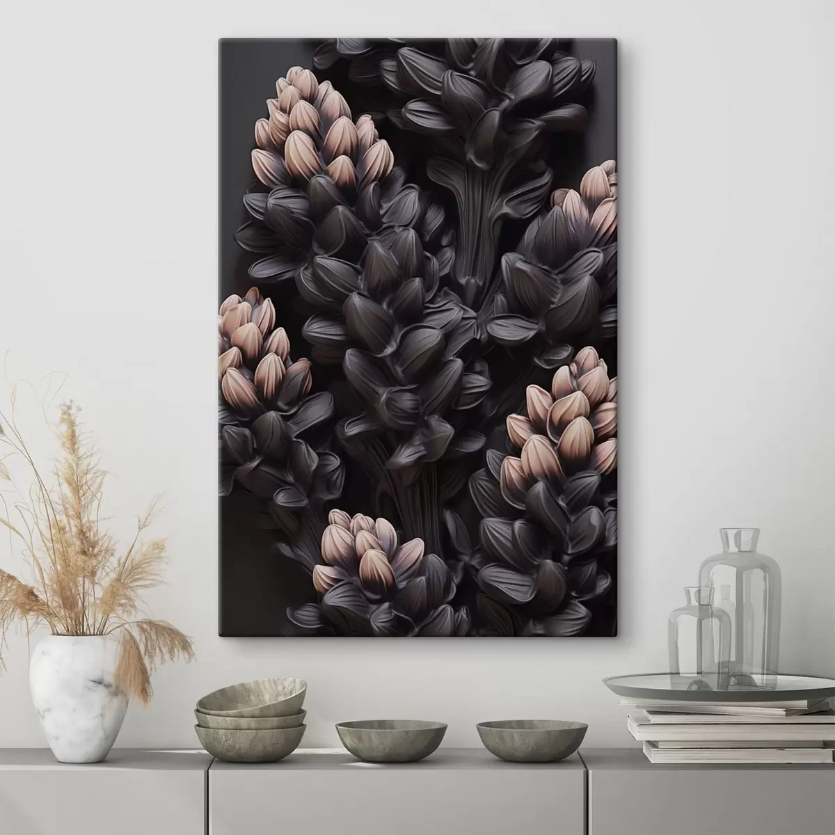  Schilderijen Donkere bloemen s44296