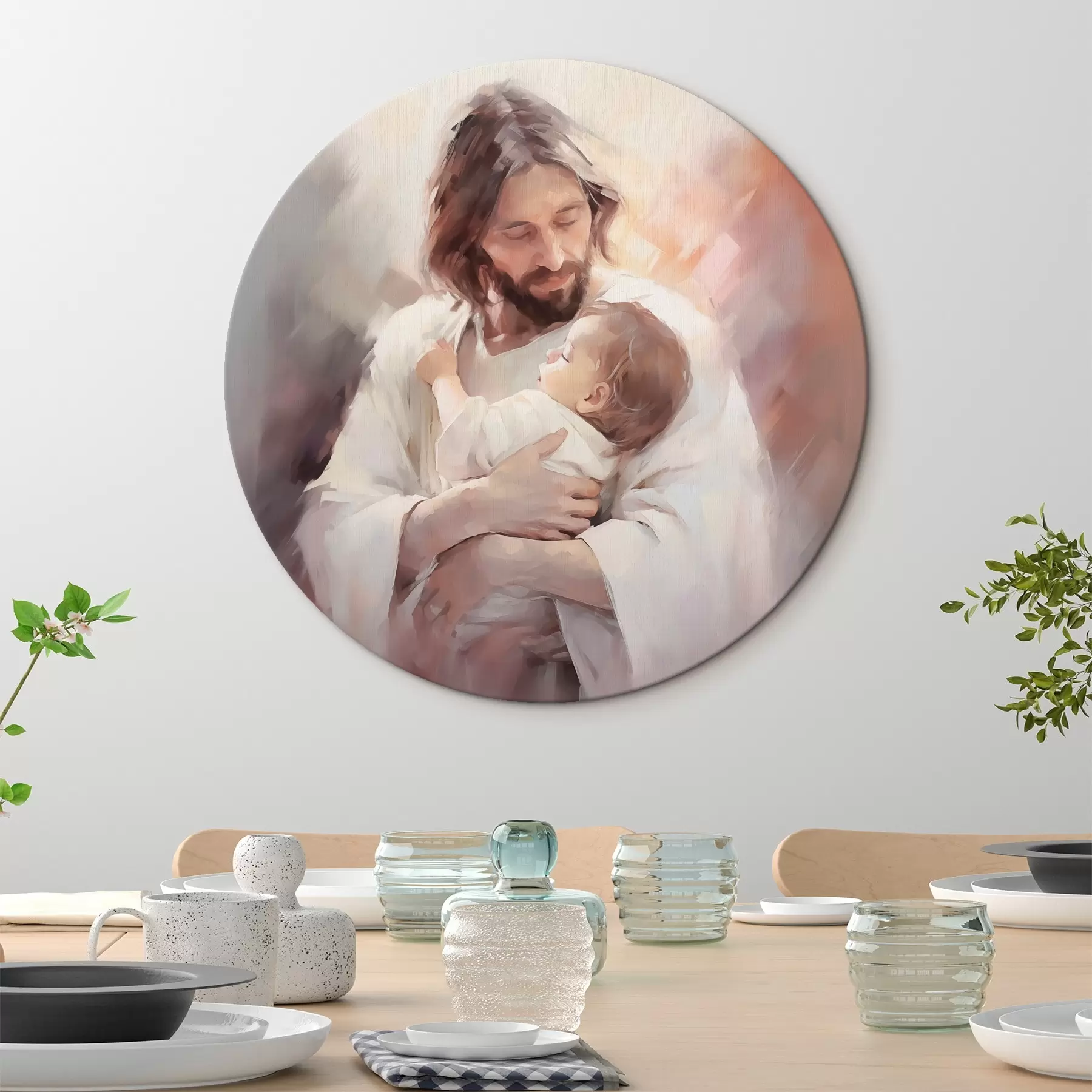 Papier peint photo Jésus avec un enfant r44283