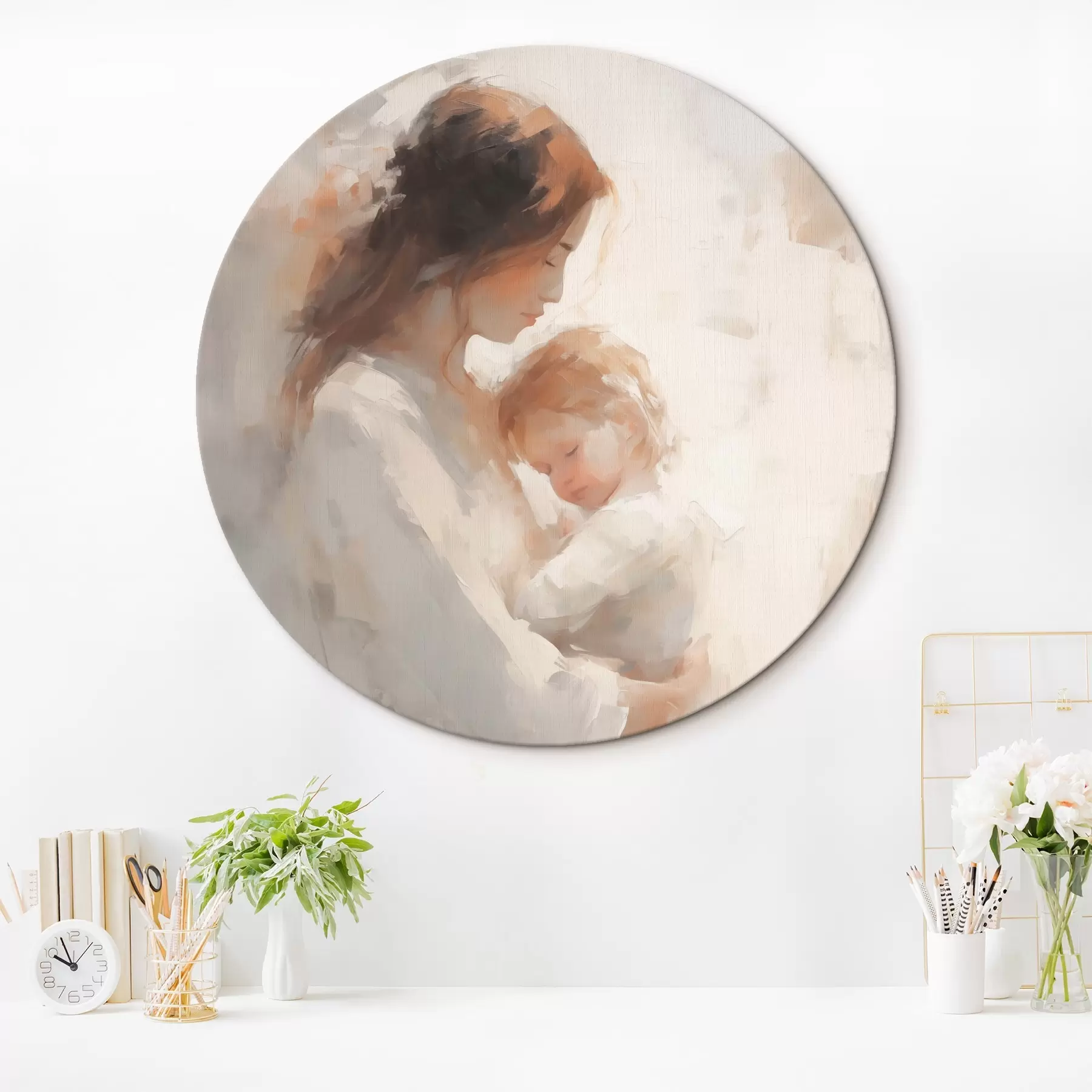  Peintures Fille avec un enfant r44285