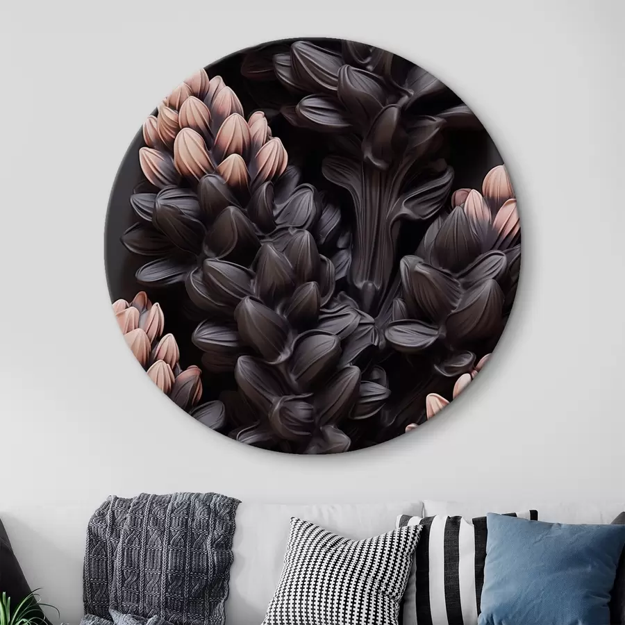  Schilderijen Donkere bloemen r44296