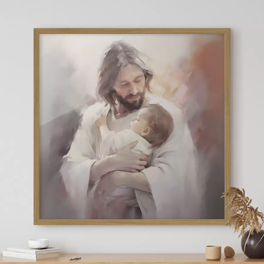 Papier peint photo Jésus avec un enfant f44283