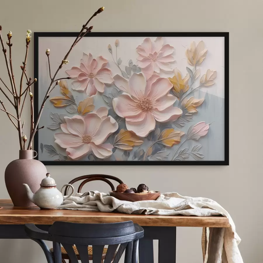 Fotobehang Bloemen imitatieschilderij f44289