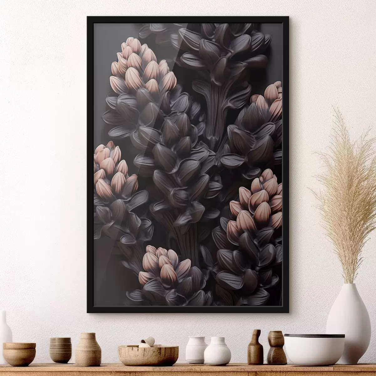 Affiche Fleurs foncées f44296