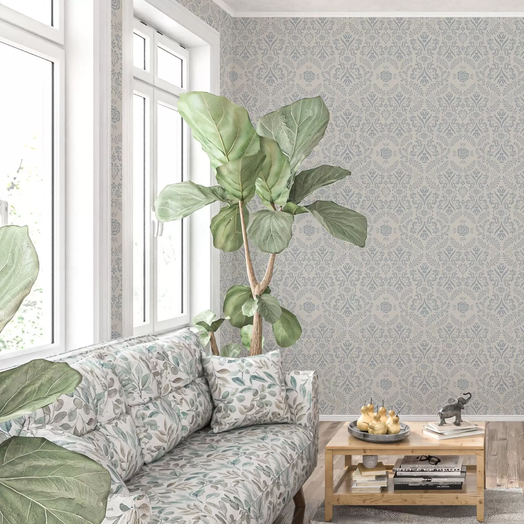 Fotobehang Blauwe patronen a00113