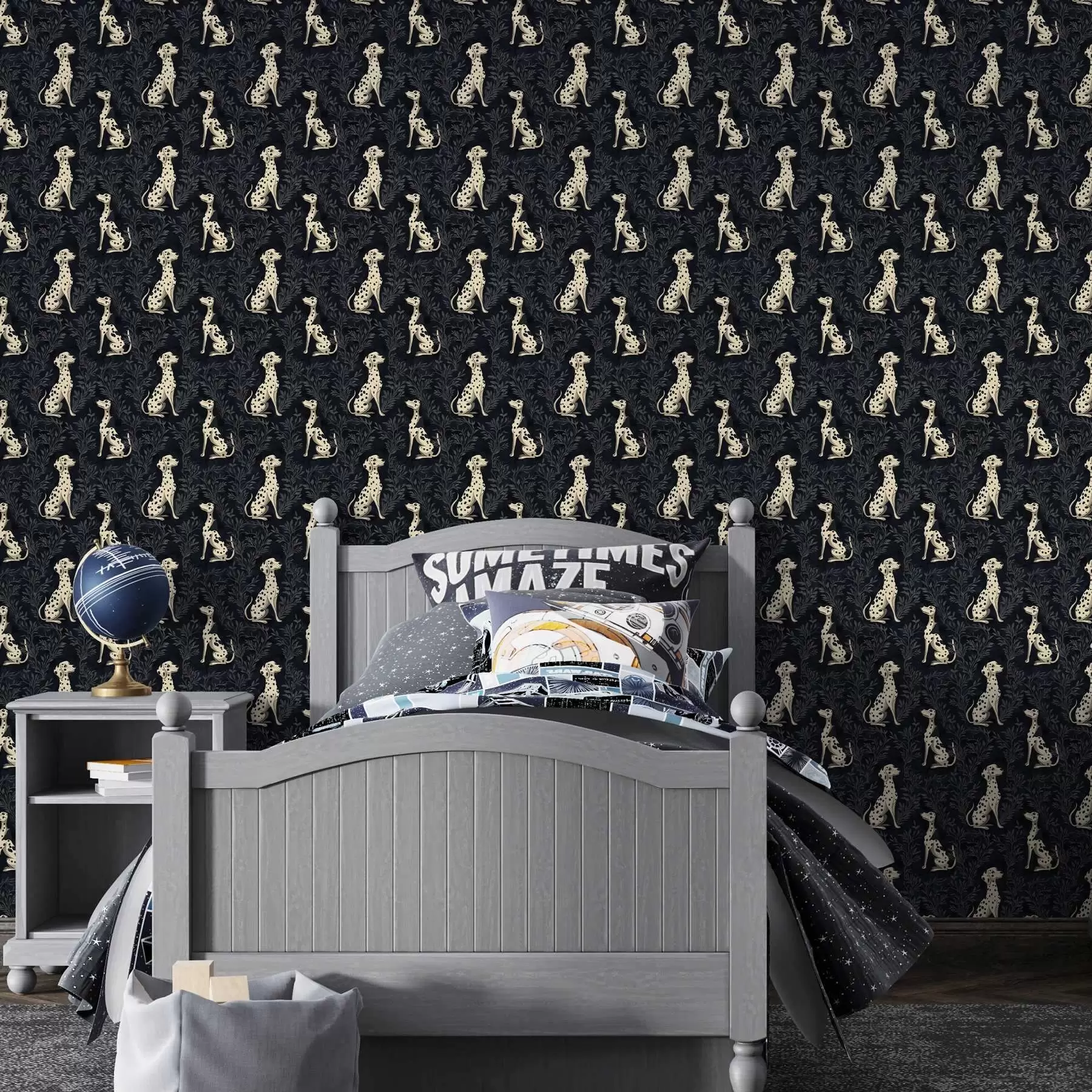 Fotobehang Dalmatiërs op een donkere achtergrond a00121