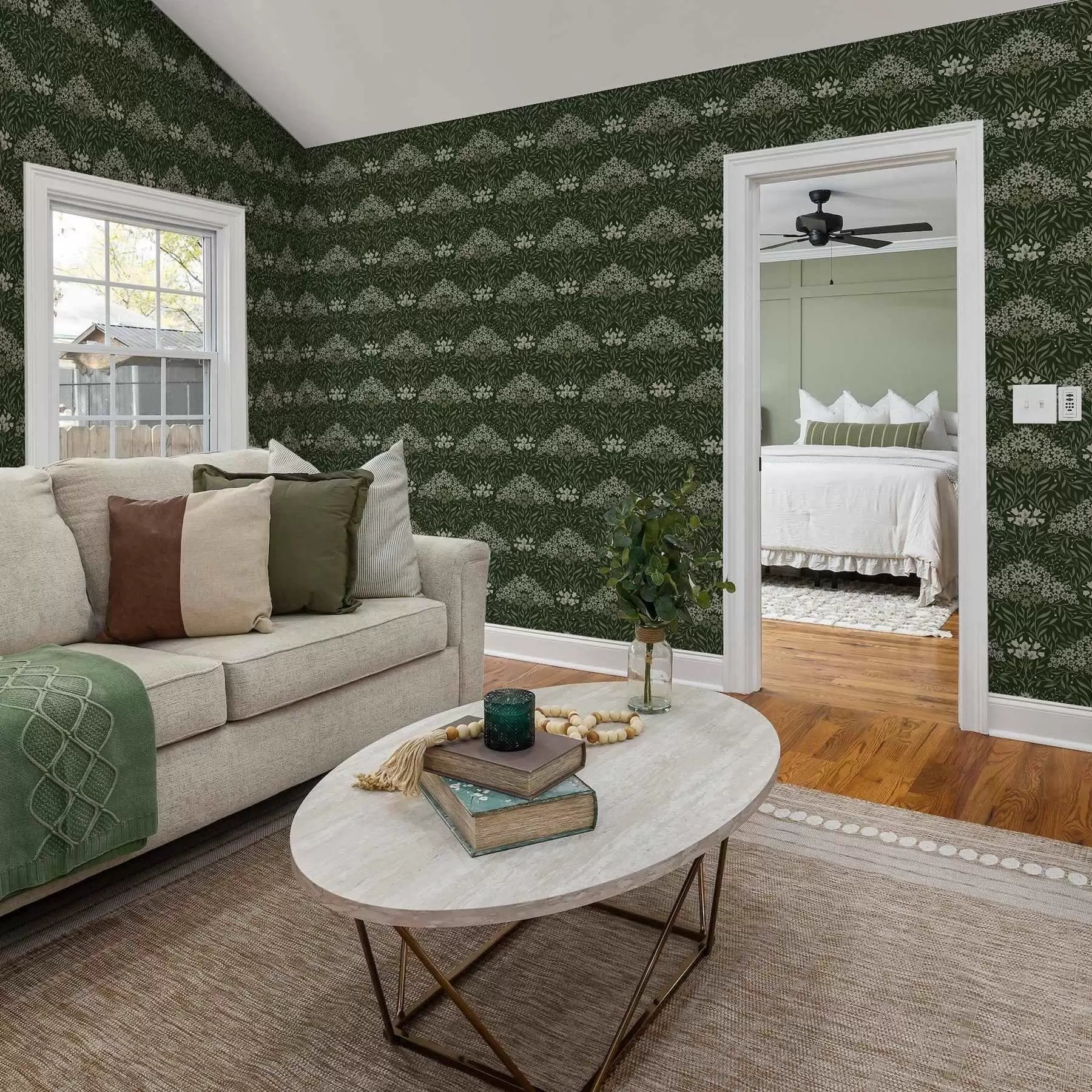 Fotobehang Bloemsymmetrie met bloemen op een donkere achtergrond a00153