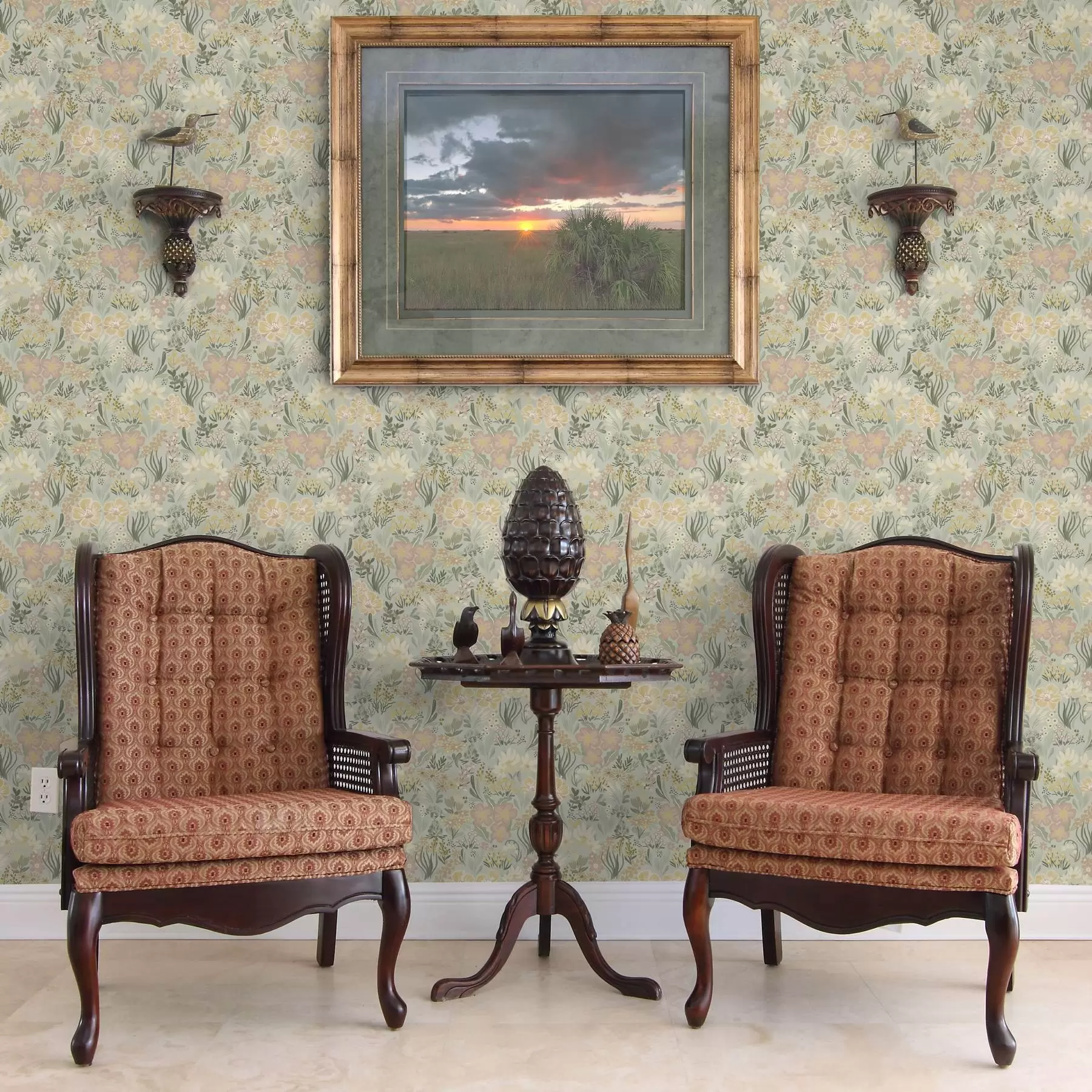 Papier peint photo Composition printanière dans des couleurs vertes douces a00154v2