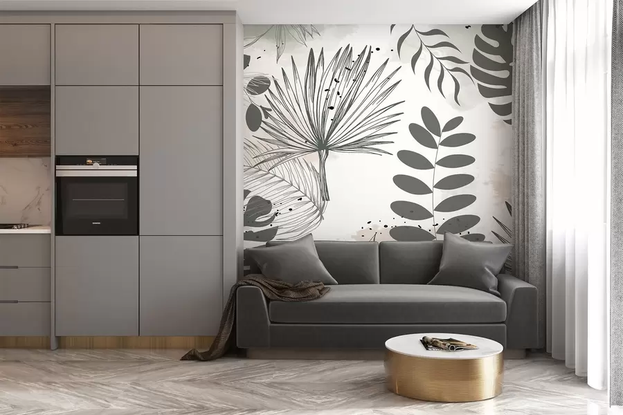 Papier peint photo Feuilles tropicales w03886