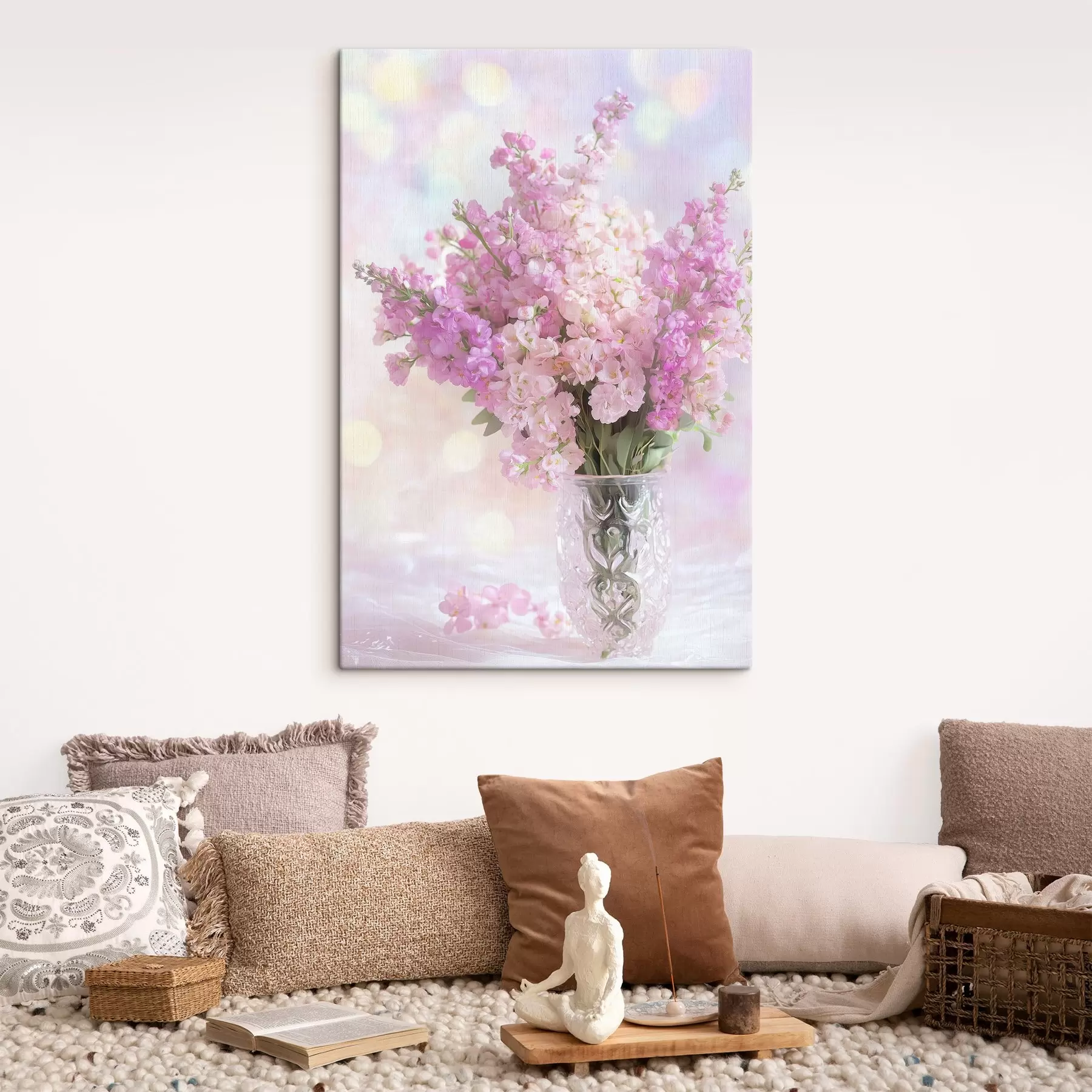 Fotobehang Roze boeket in een vaas s44315