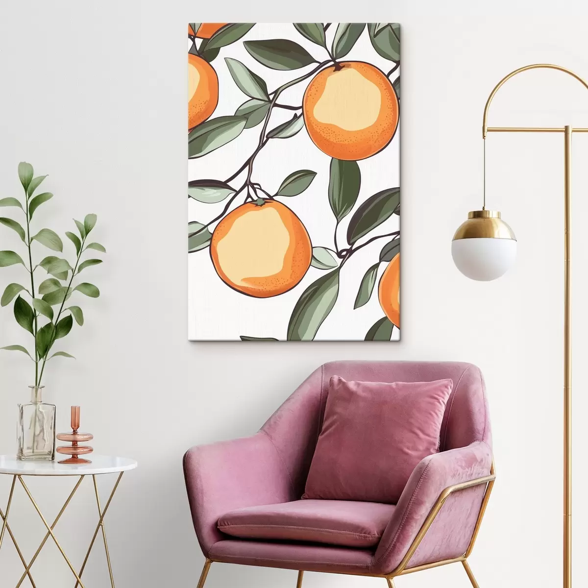  Peintures Oranges peintes sur une branche s44319