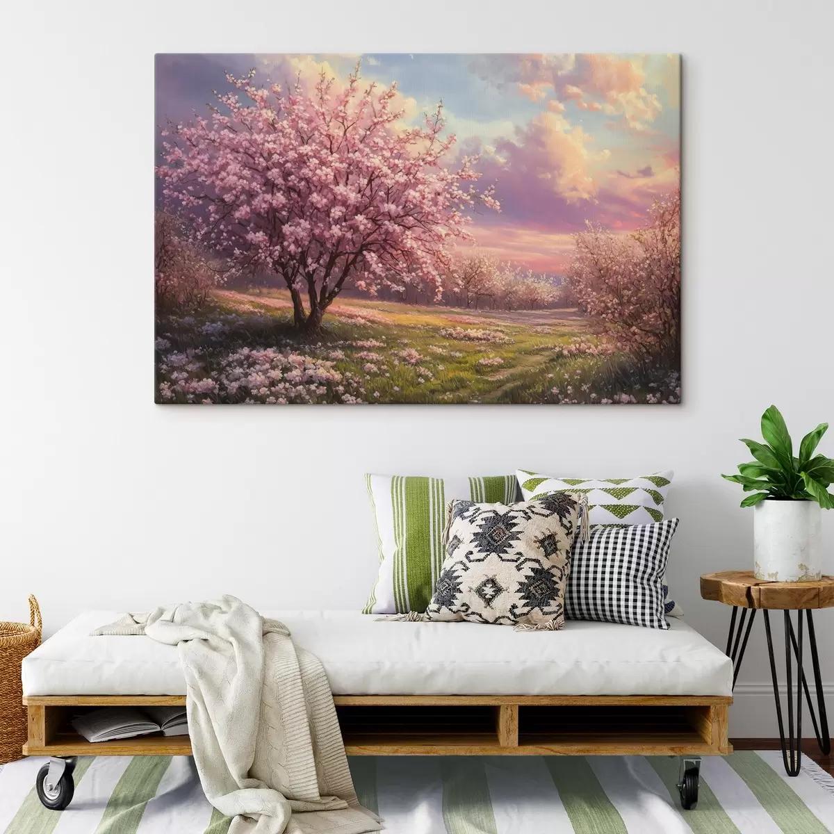  Peintures Arbres roses en fleurs s44324