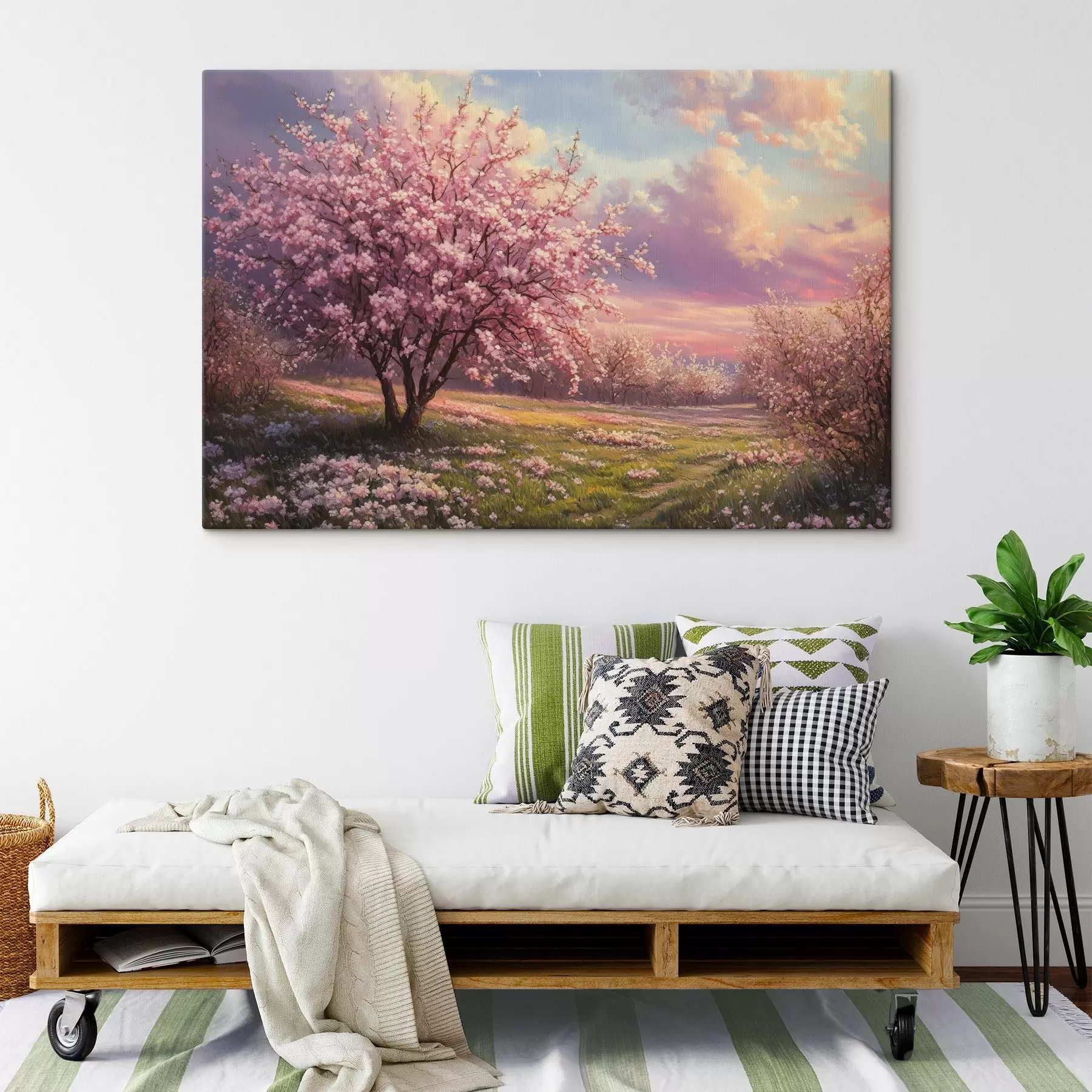  Schilderijen Bloeiende roze bomen s44324