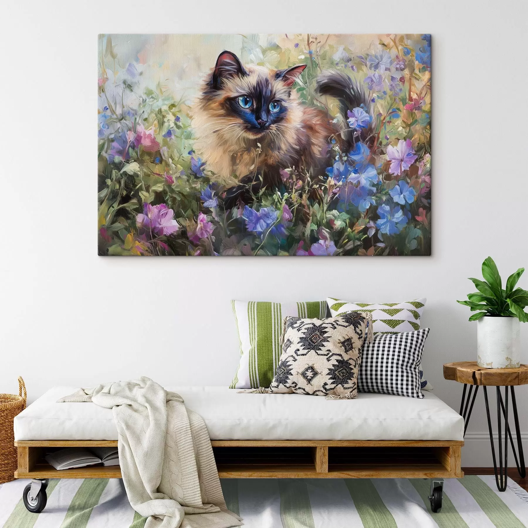 Papier peint photo Chaton dans les fleurs s44331