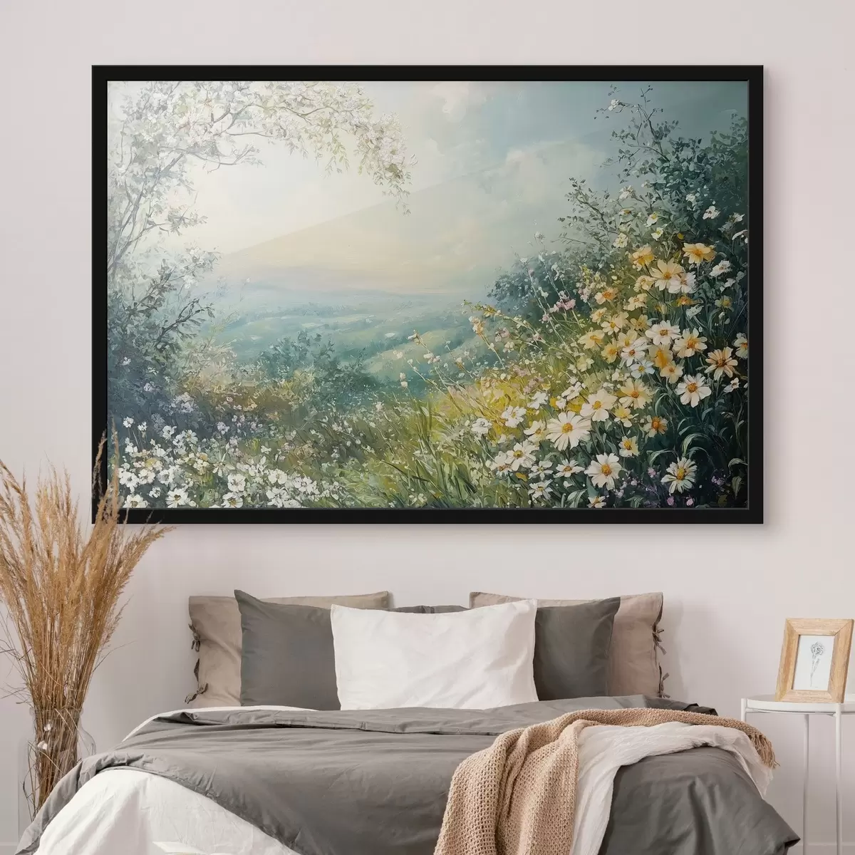 Poster Bloeiende velden in de bergen f44325