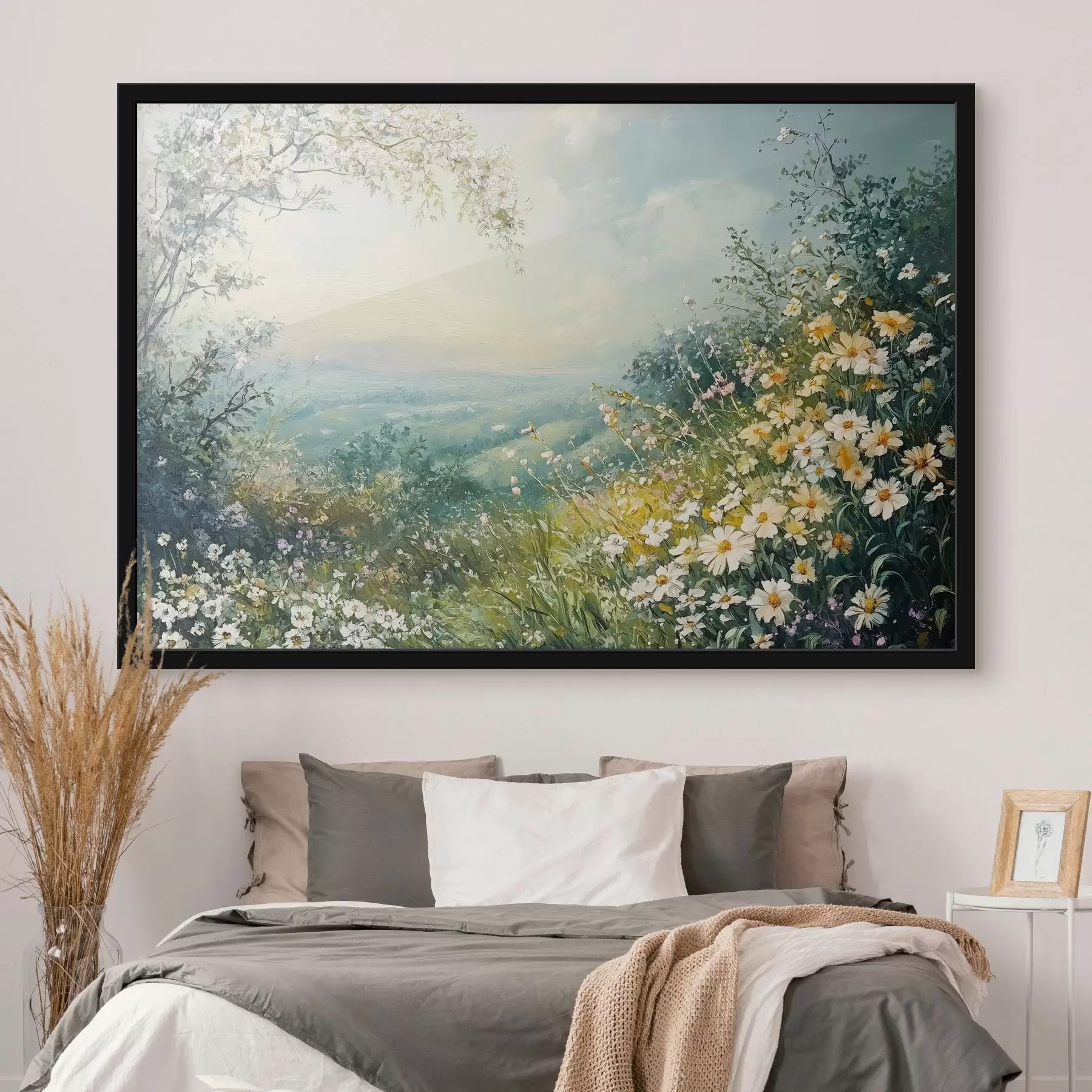 Fotobehang Bloeiende velden in de bergen f44325