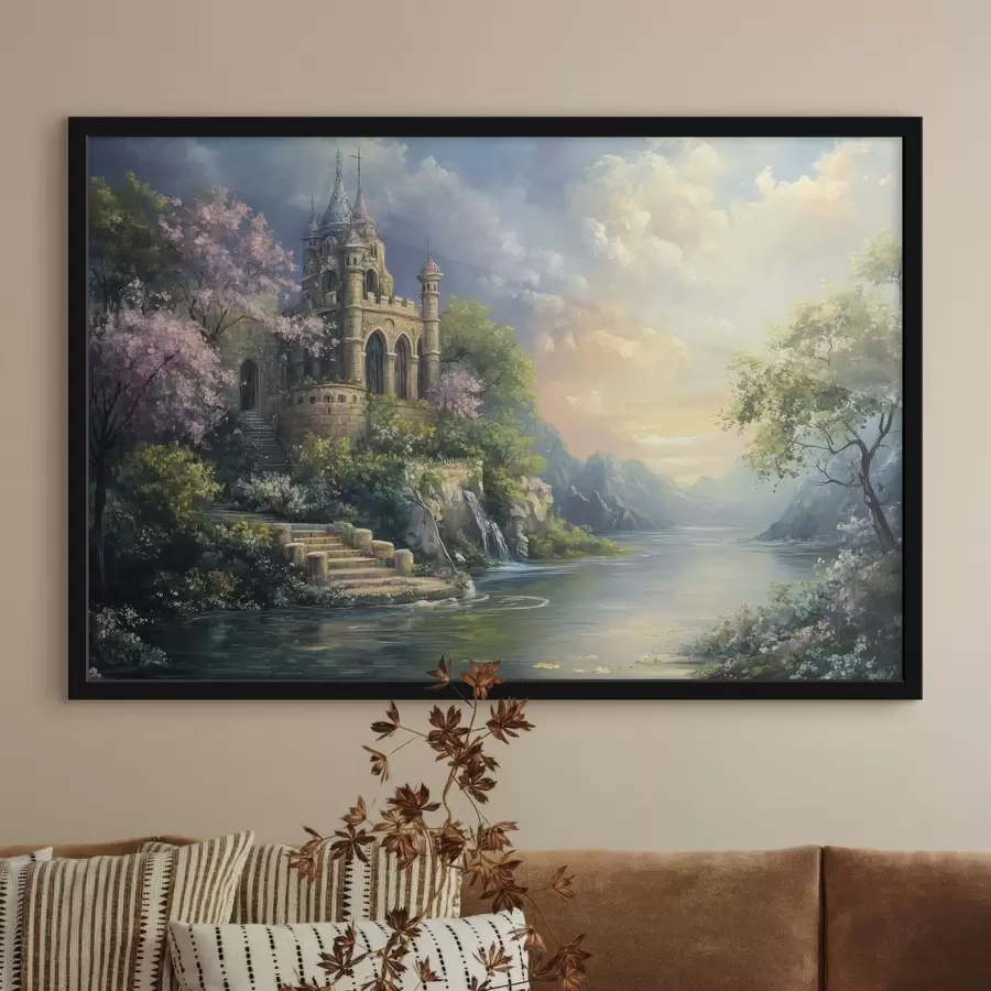 Papier peint photo Château au bord du lac f44329