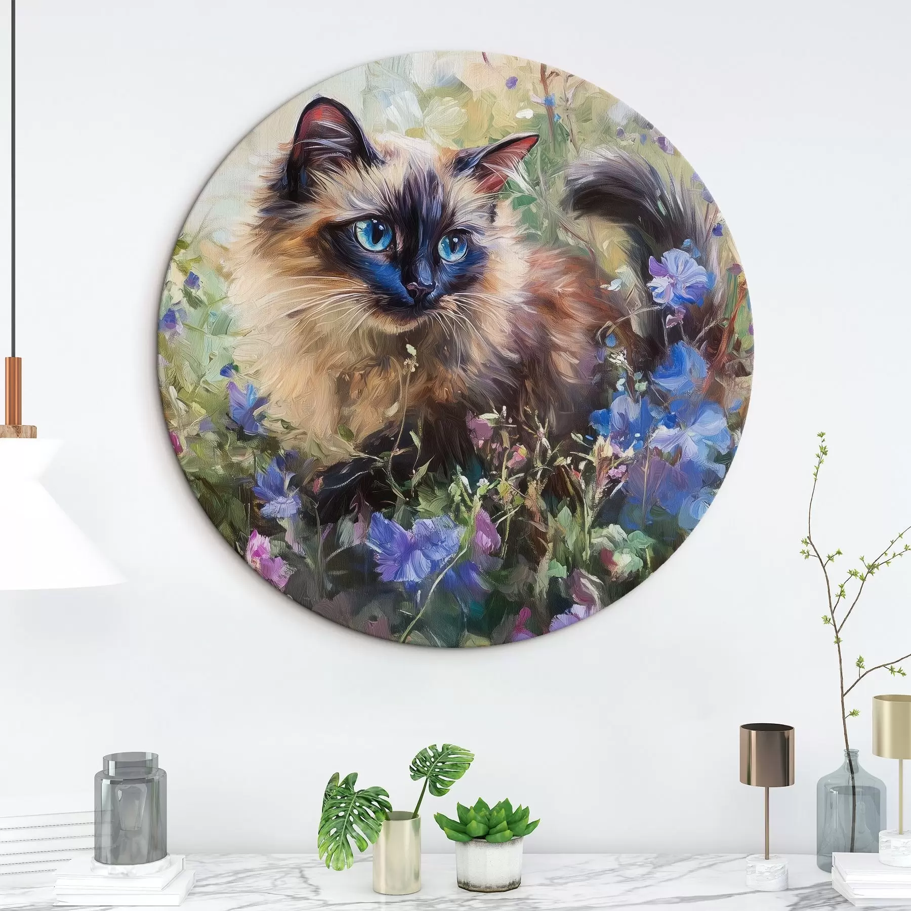 Papier peint photo Chaton dans les fleurs r44331