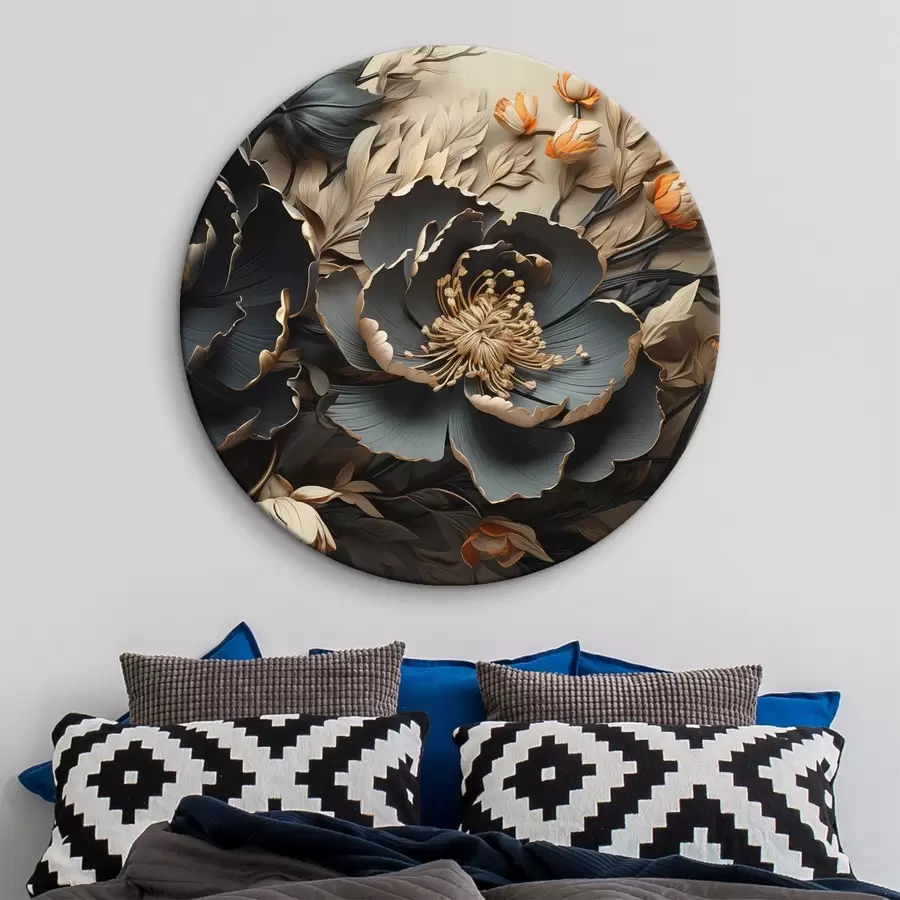  Peintures Grandes fleurs foncées r44378