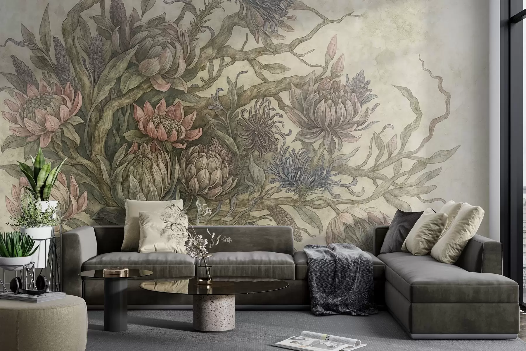 Fotobehang Grillige bloemen w03975