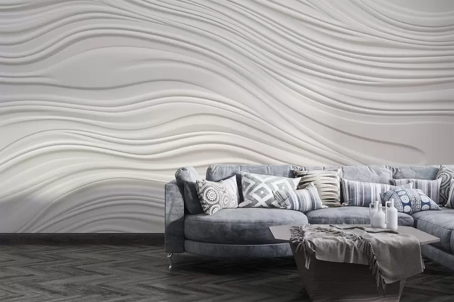 Fotobehang Volumetrische golven w03923