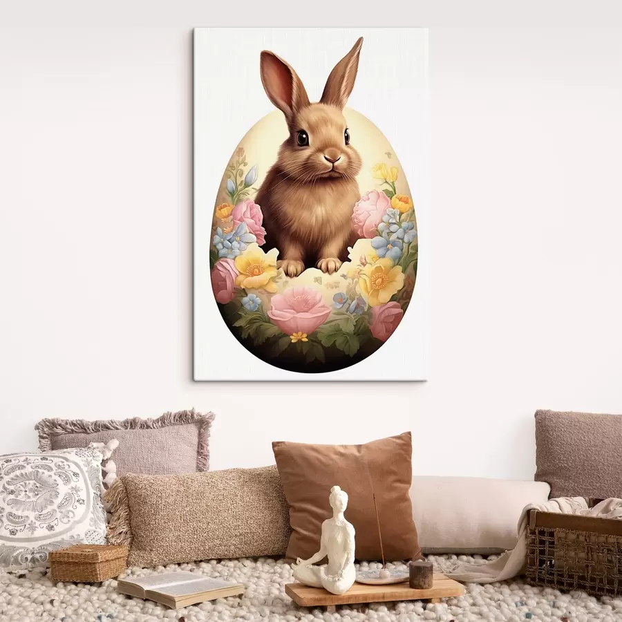  Peintures Lapin dans des fleurs aquarelles s44383