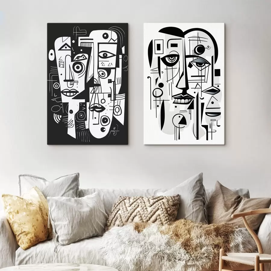  Peintures Visages abstraits m00456