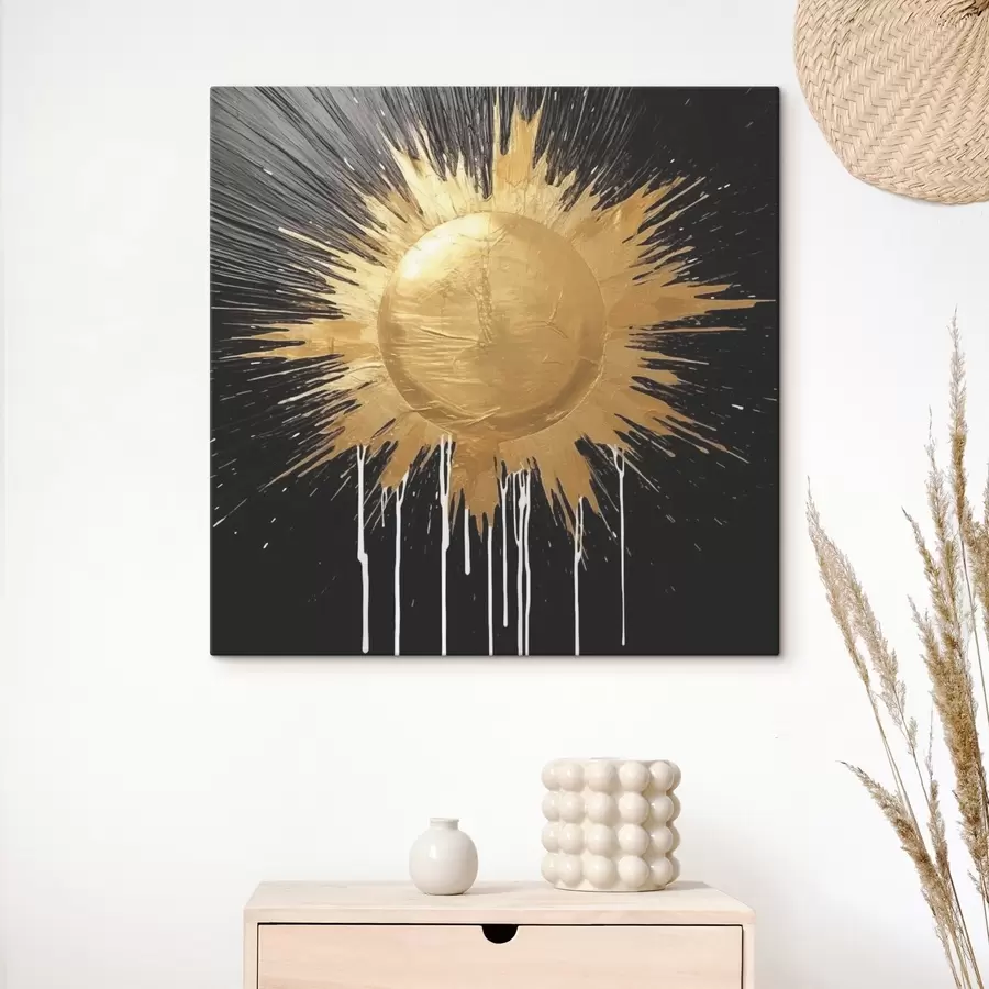  Peintures Soleil jaune abstrait s44281