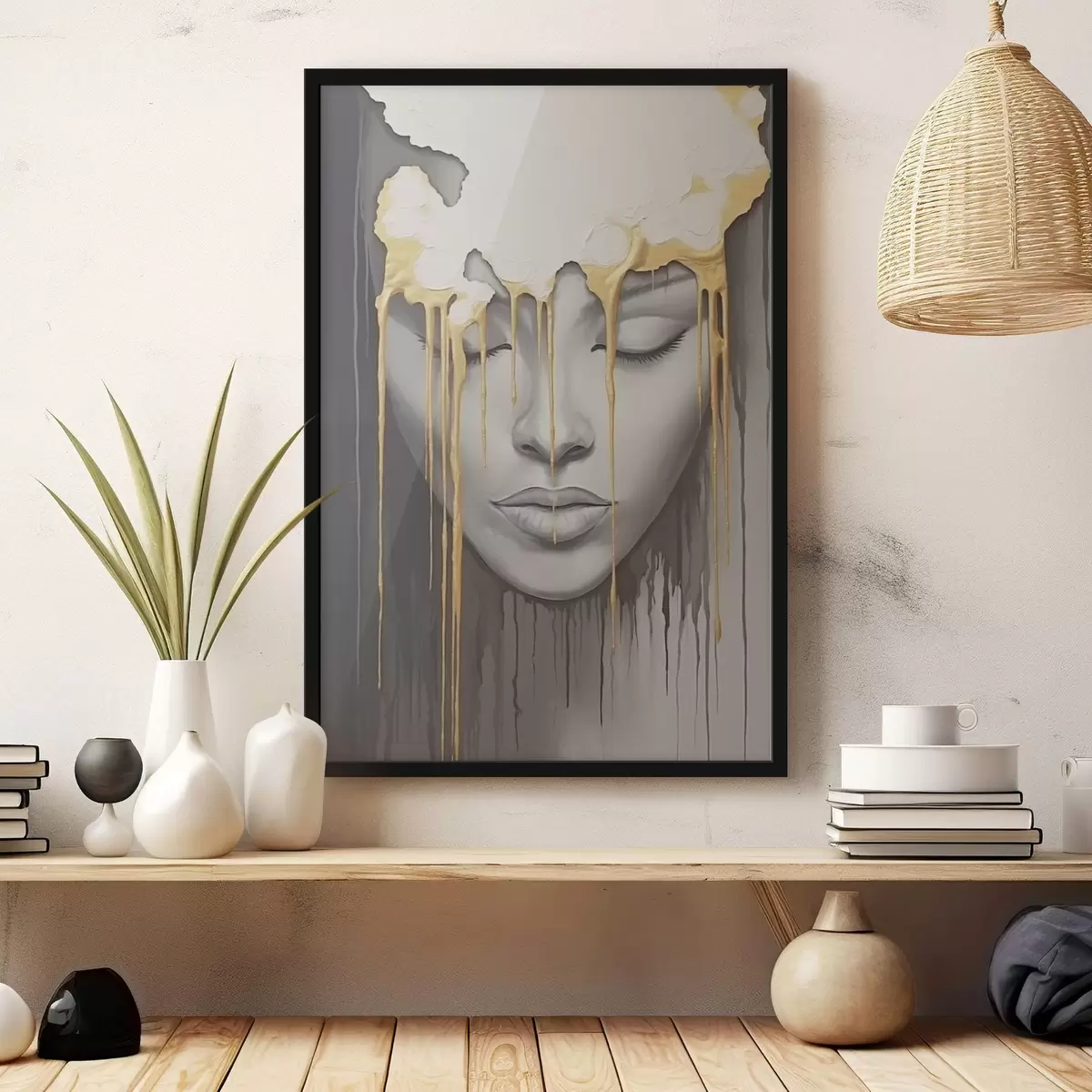 Affiche Visage d'un enfant en peinture f44265