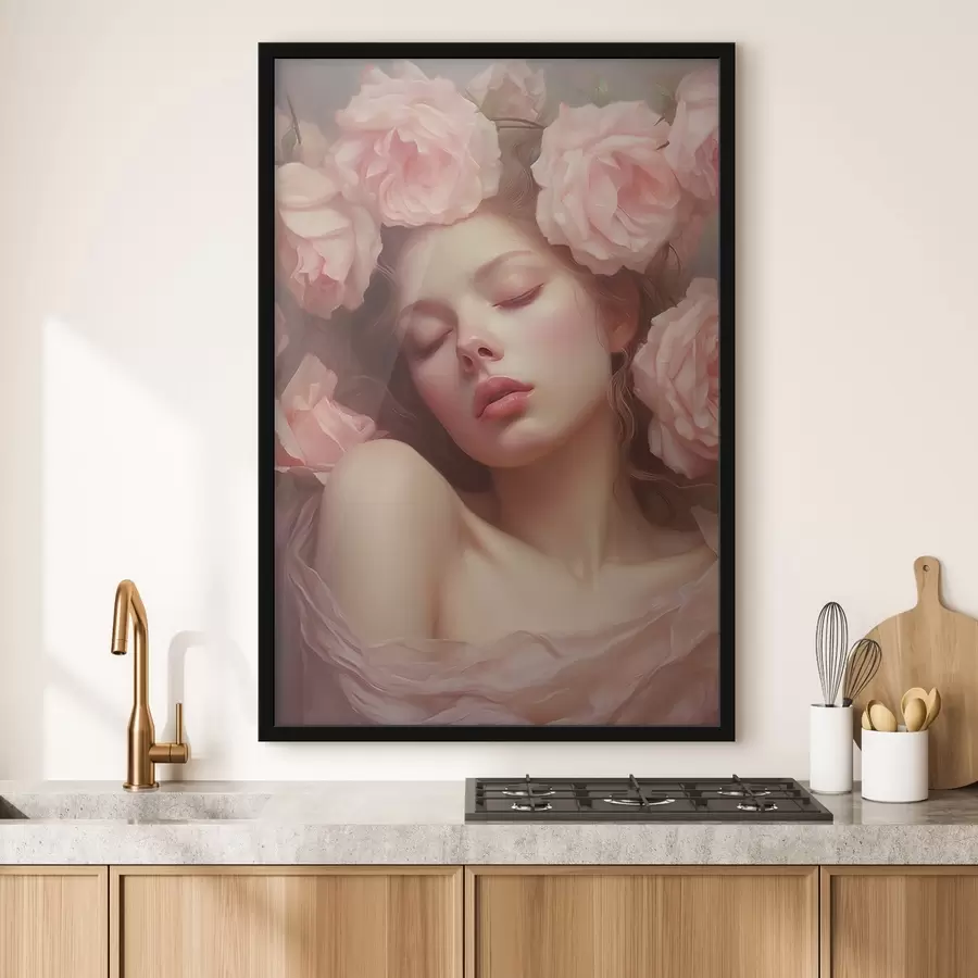 Fotobehang Meisje in bloemen f44270