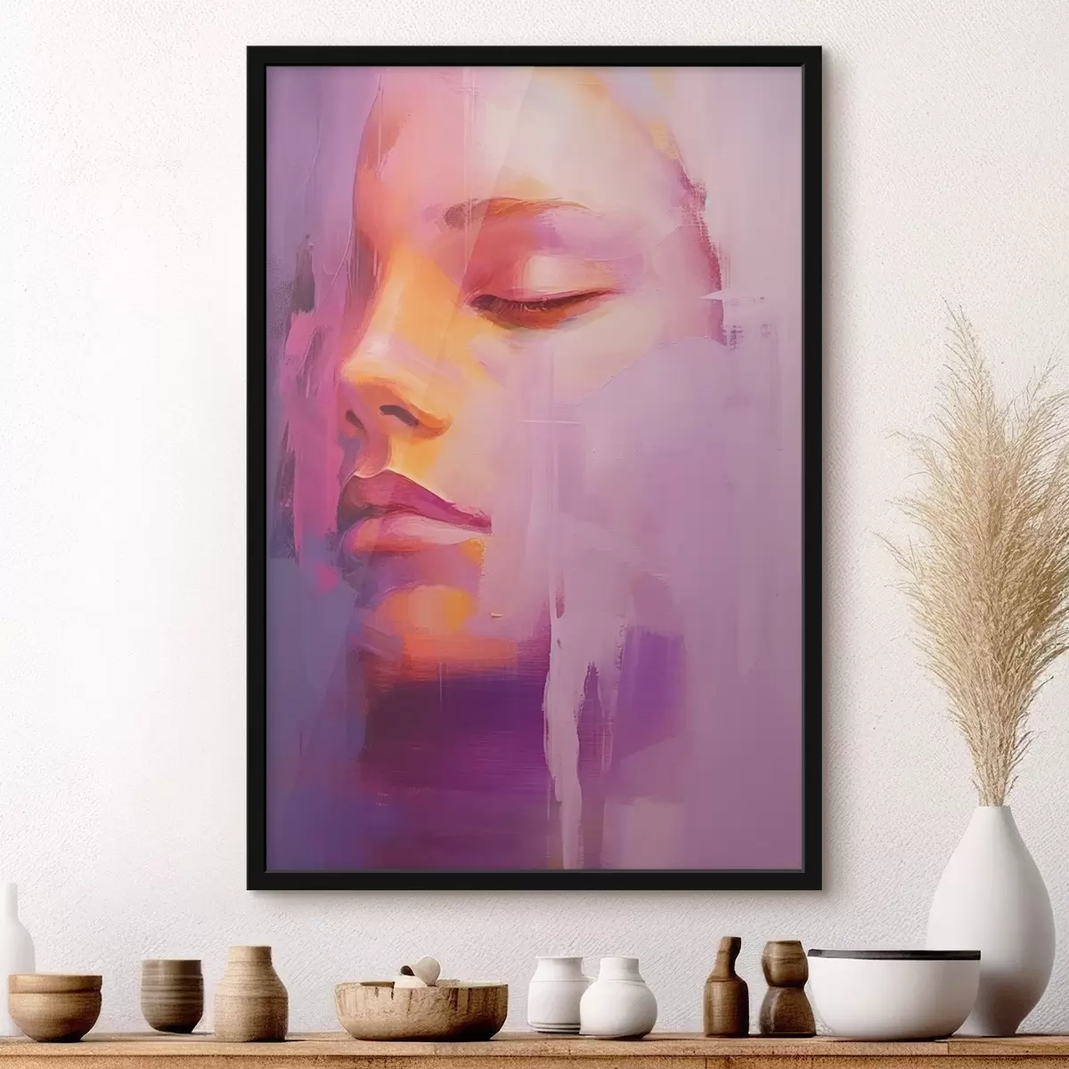 Affiche Visage d'un bébé en peinture f44280