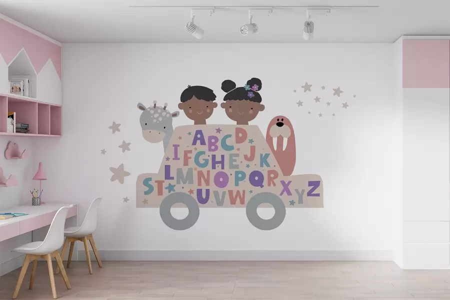 Papier peint photo Les enfants et l'alphabet w03934v5
