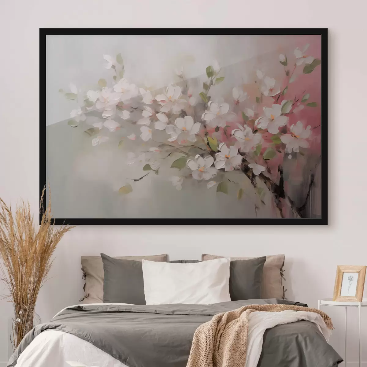 Affiche Branche abstraite avec des fleurs douces f44366