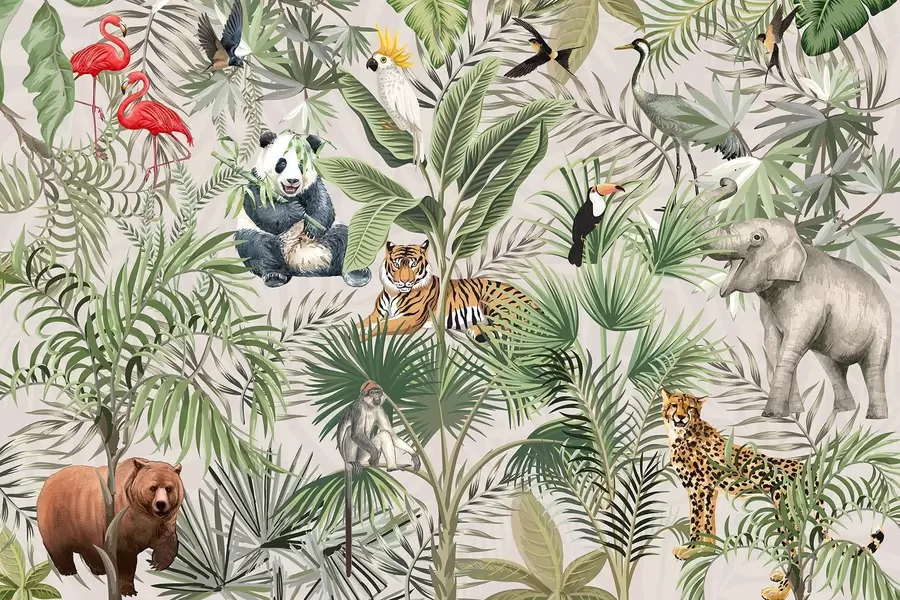 Papier peint photo Animaux dans la jungle w03983
