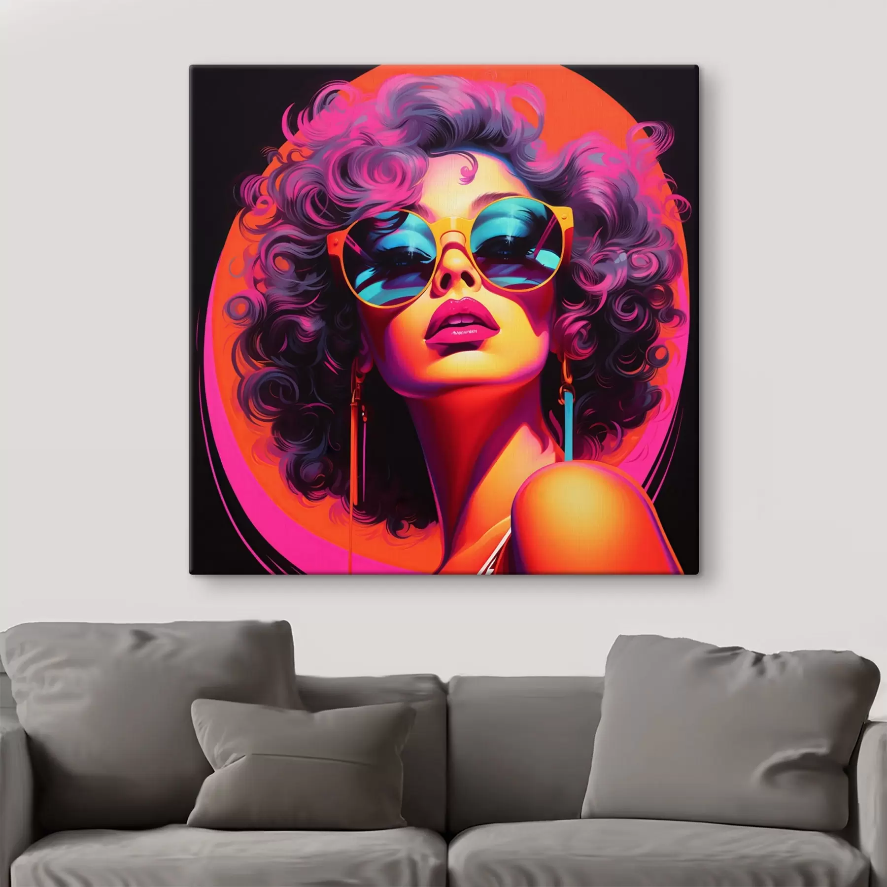  Peintures Femme élégante portant des lunettes de soleil s44335