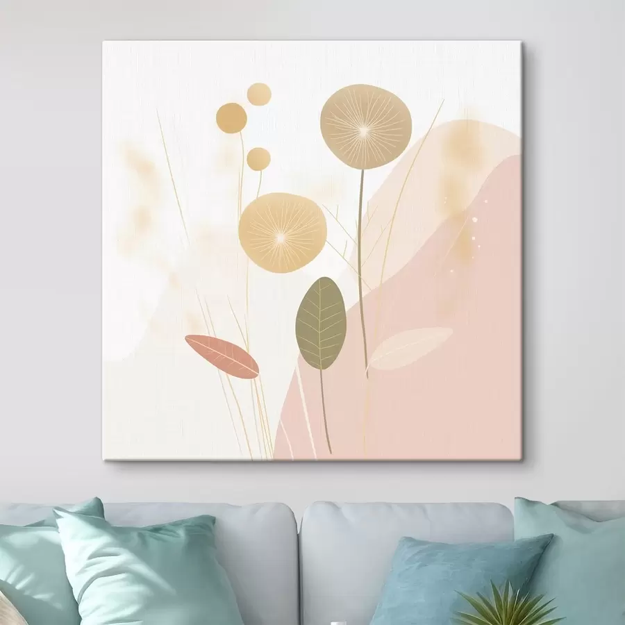  Peintures Fleurs abstraites dans des tons pastel s44344