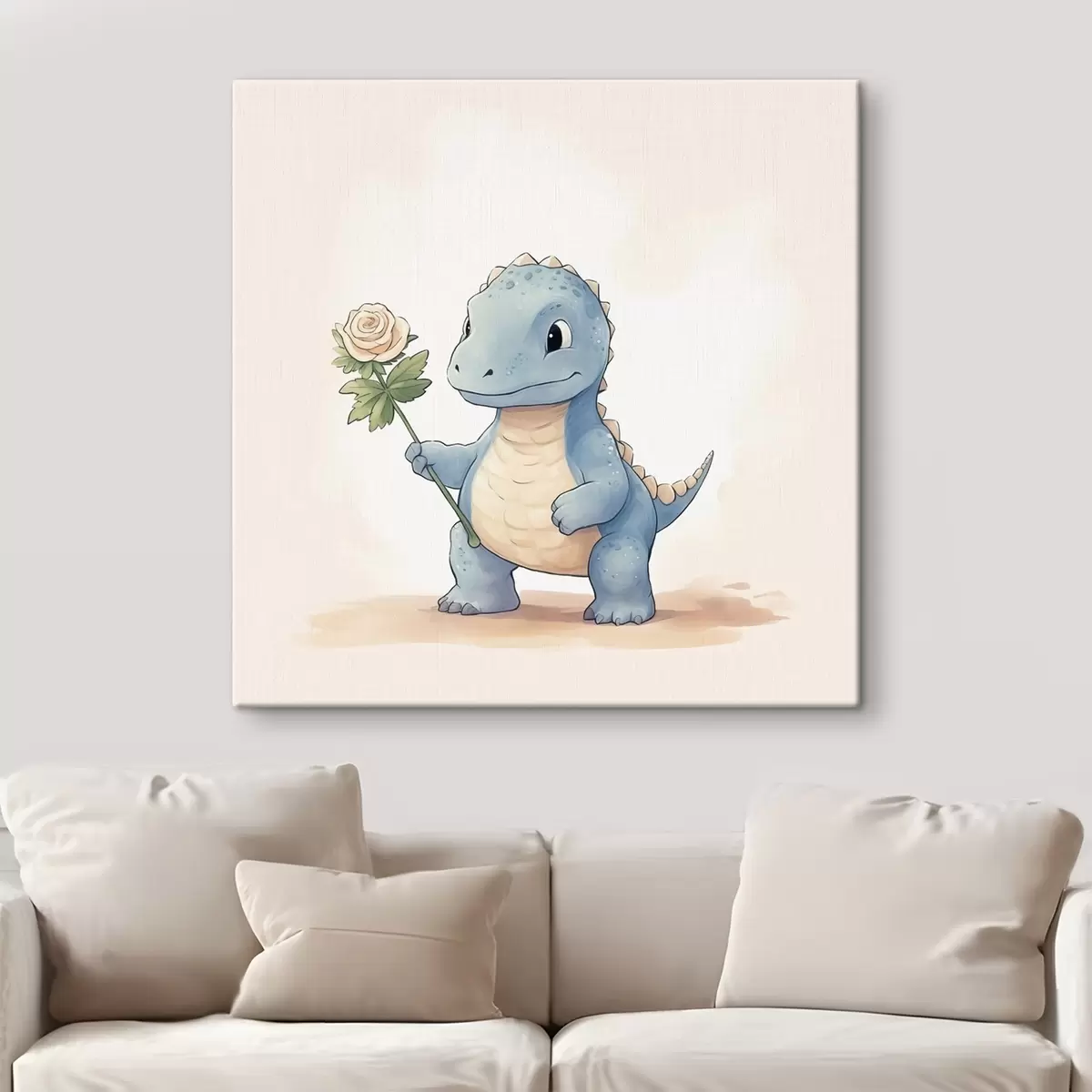  Peintures Petit dinosaure et fleur tendre s44351
