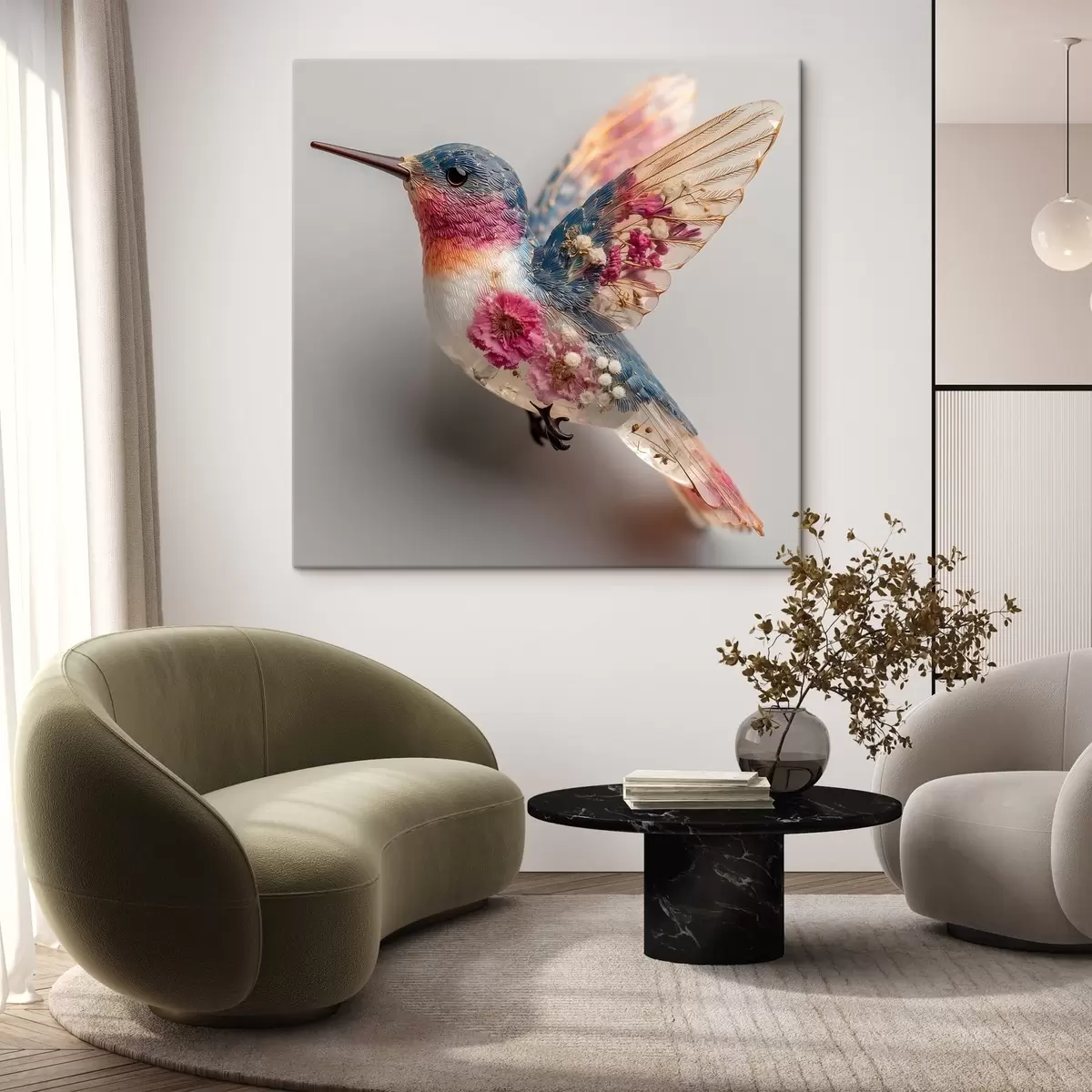  Peintures Légèreté cristalline avec un cœur floral s44353