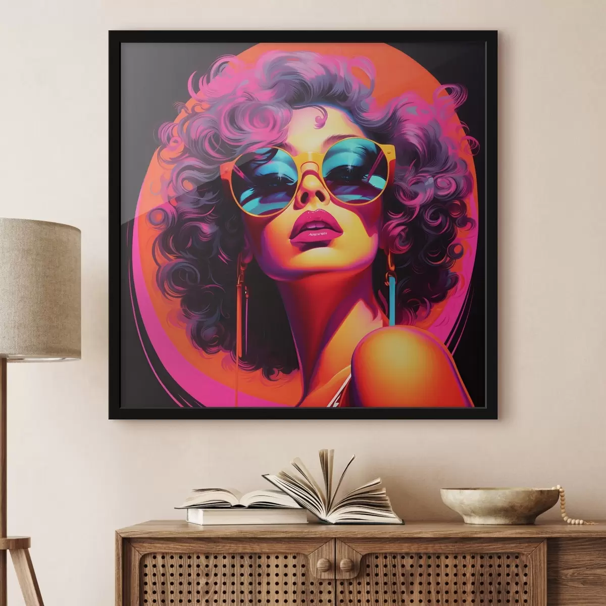 Poster Stijlvolle vrouw met zonnebril f44335