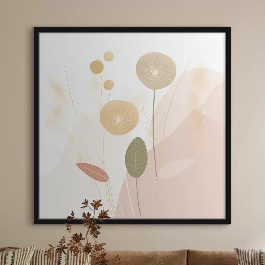 Fotobehang Abstracte bloemen in pasteltinten f44344