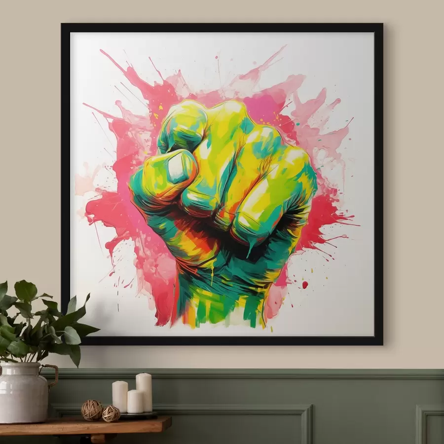 Papier peint photo Poing imprégné de couleur f44355