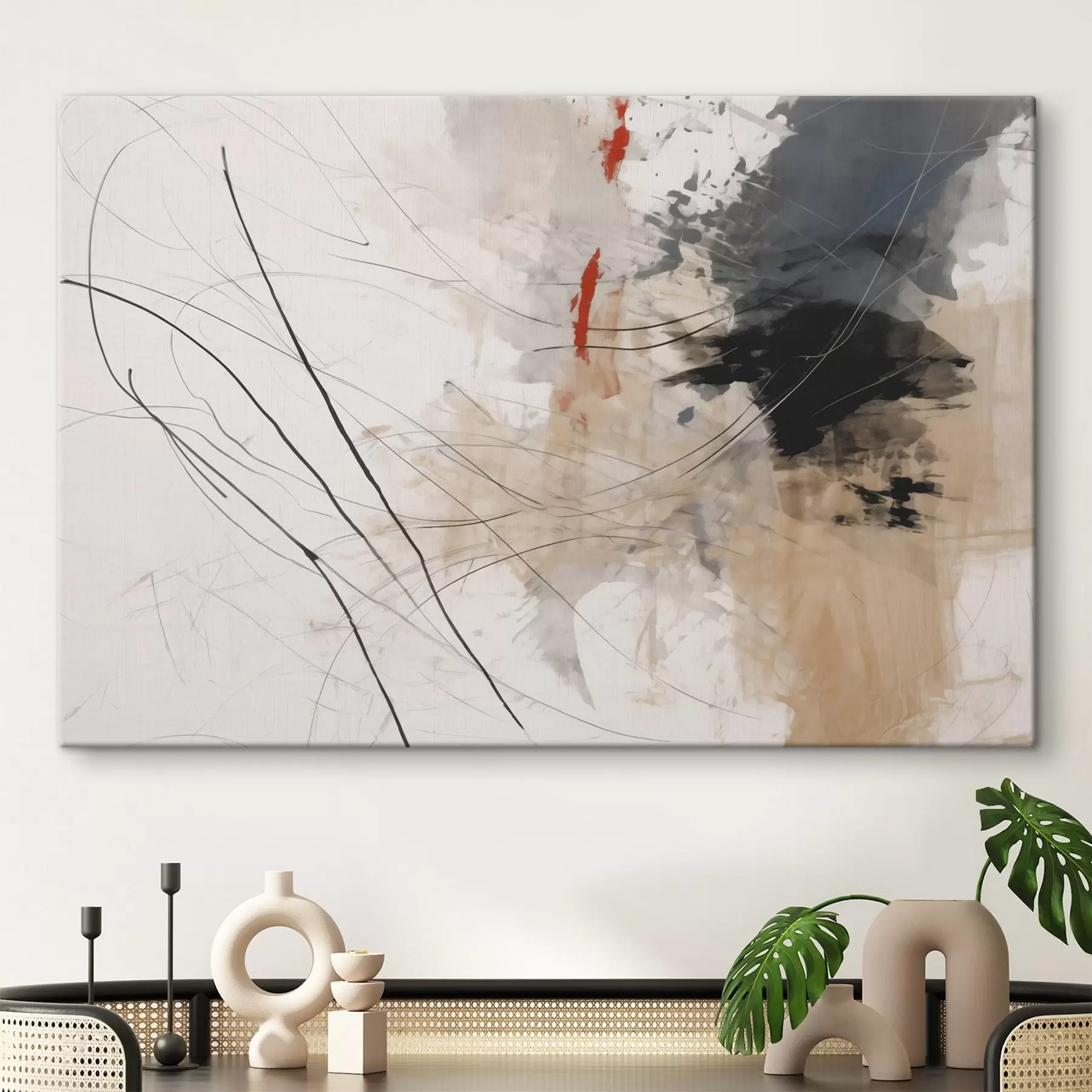 Papier peint photo Abstraction des taches, des lignes s44418