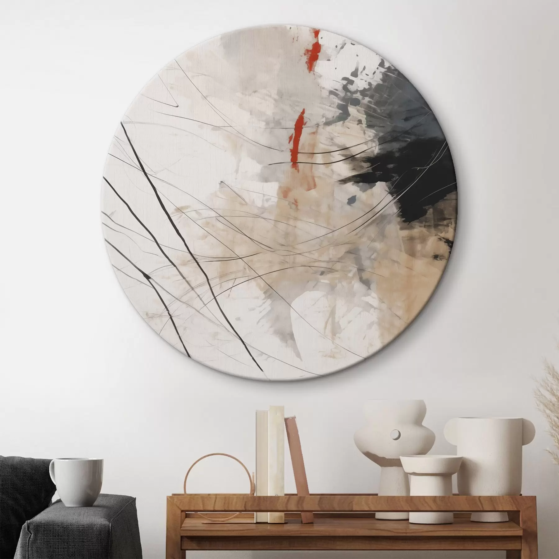  Schilderijen Abstractie van vlekken, lijnen r44418