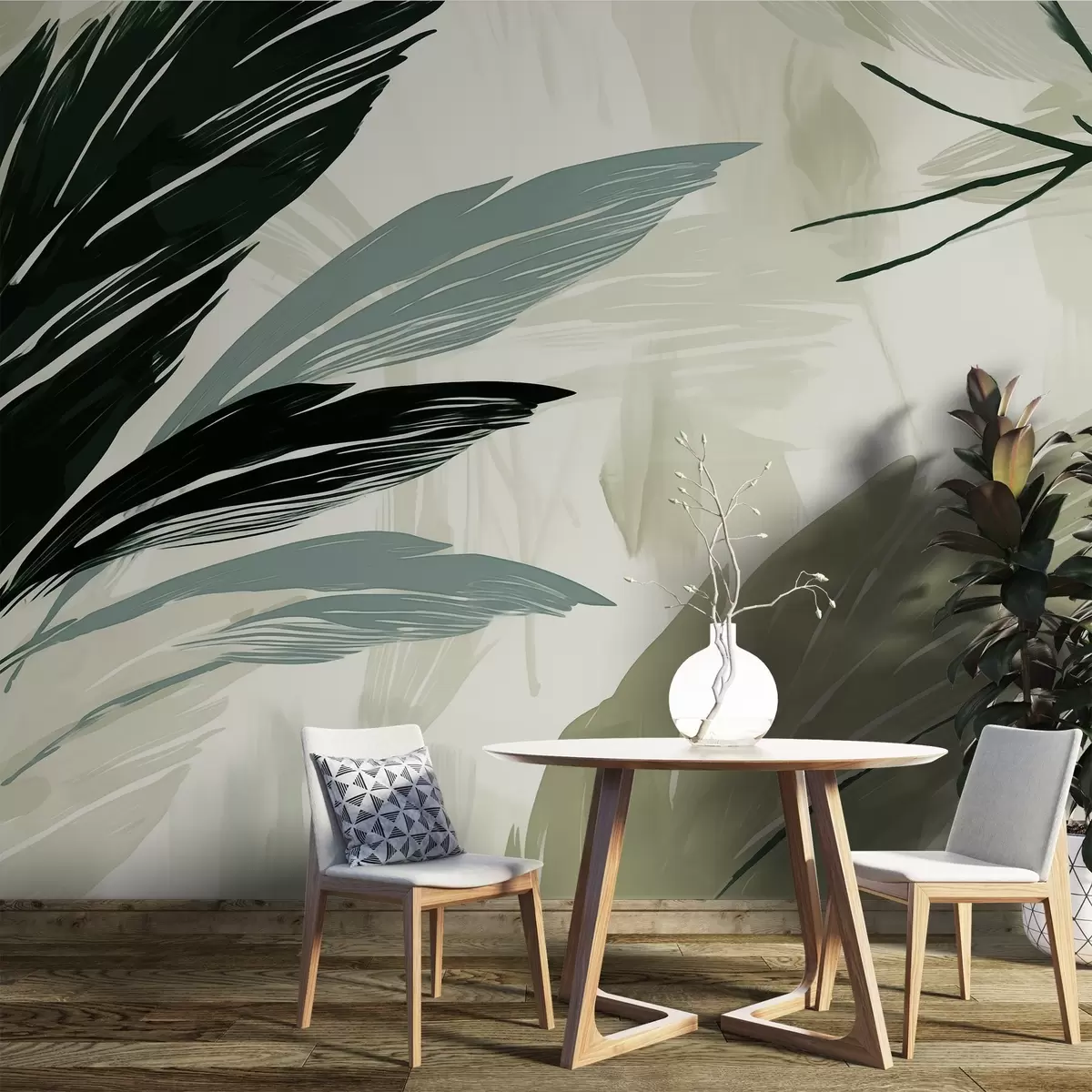 Fotobehang Abstracte veelkleurige veren w04037v3